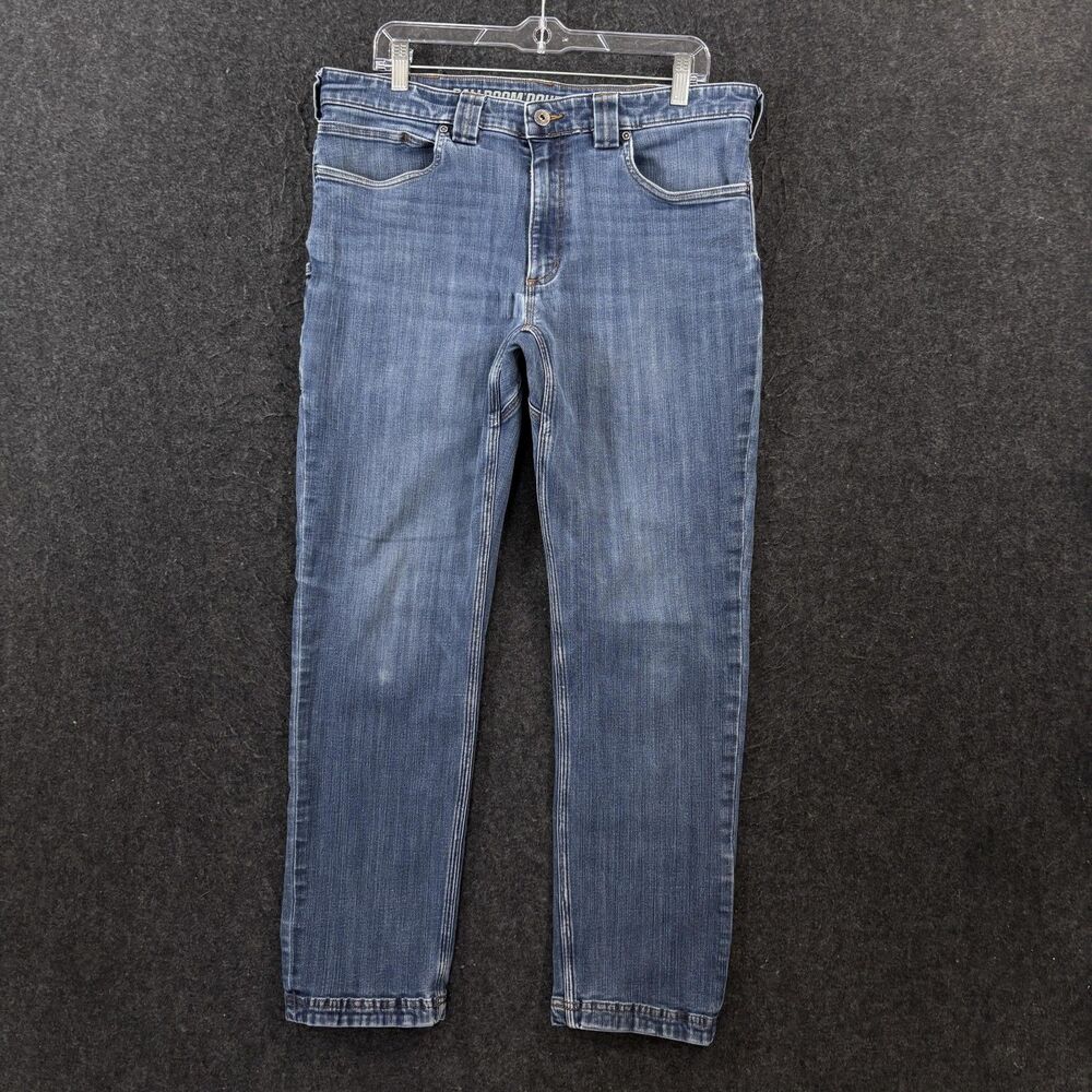 Duluth Trading Co Ballroom Double Flex Jeans Men's 36x28 Blue Slim Fit Denim